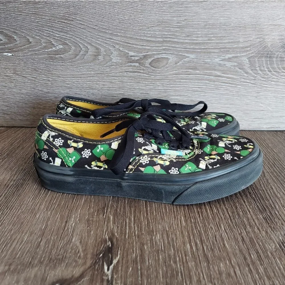 Vans The Simpsons Glow in Dark Bart Kids Size 2.5 Skateboard Skeleton Shoe